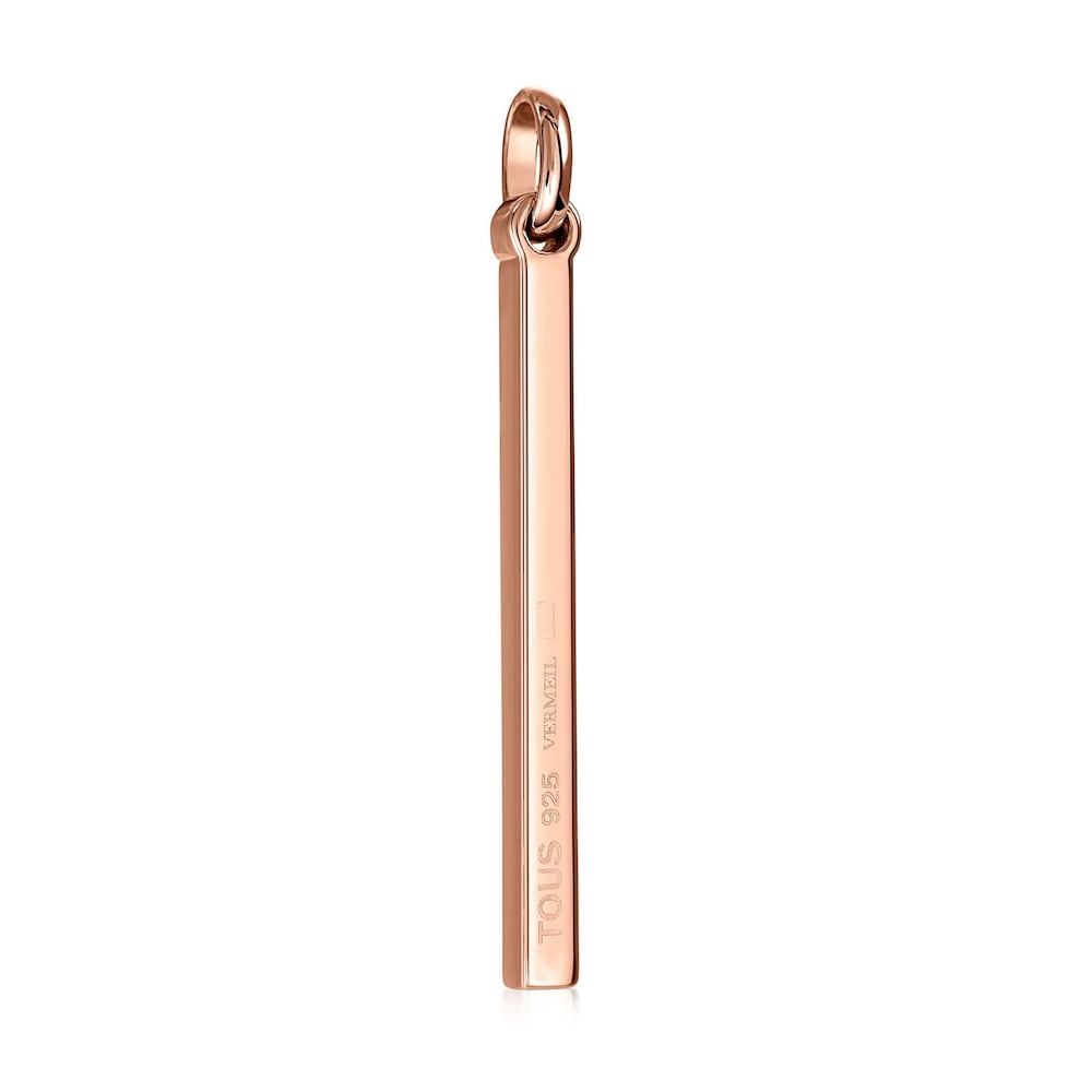 Dije Lio con ba&ntilde;o de oro rosa 18 kt sobre plata