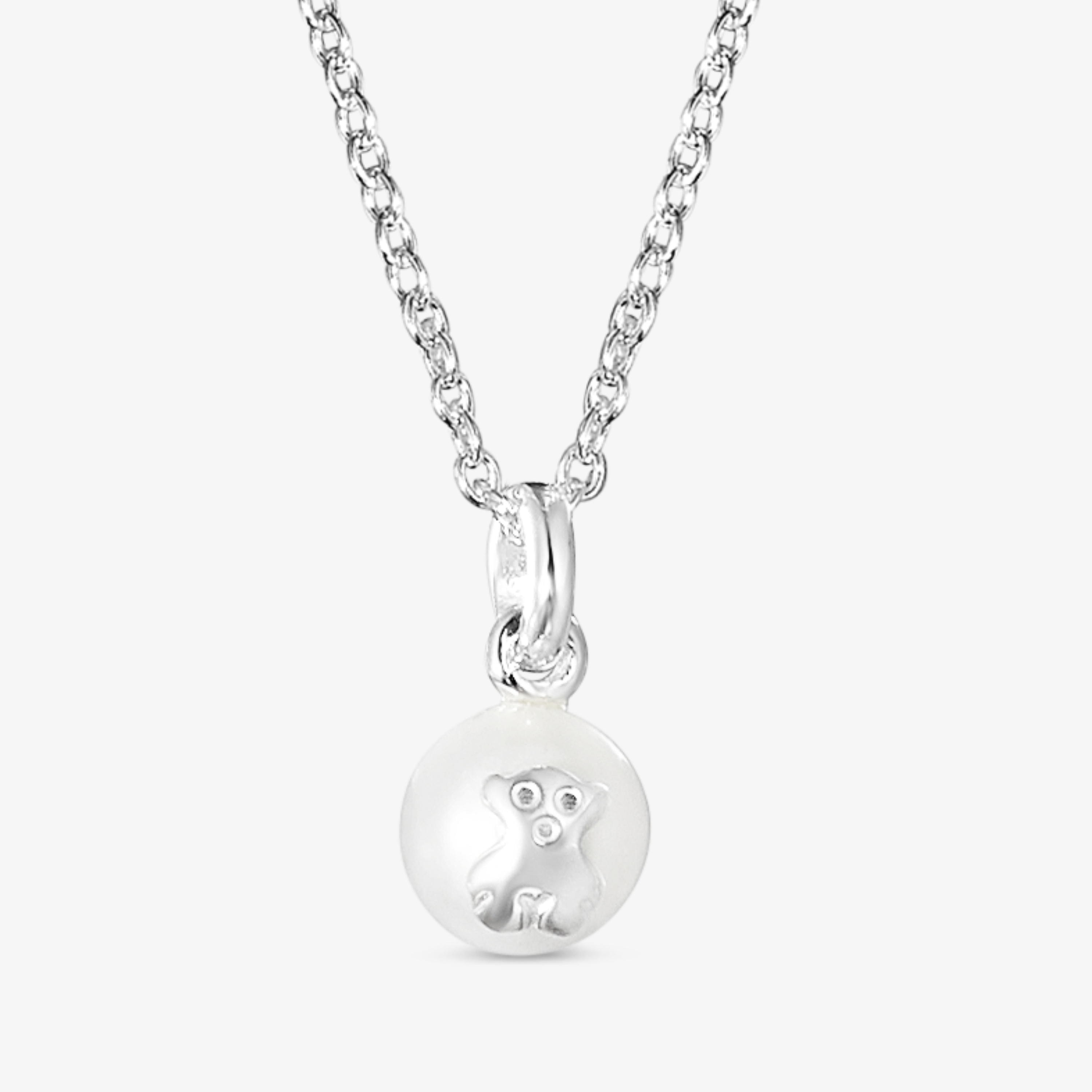 Silver and Pearl Icon Pearl Necklace