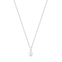 Silver and Pearl Icon Pearl Necklace