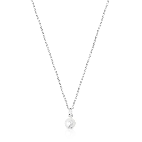 Silver and Pearl Icon Pearl Necklace