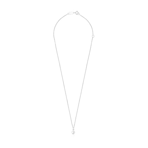 Silver and Pearl Icon Pearl Necklace