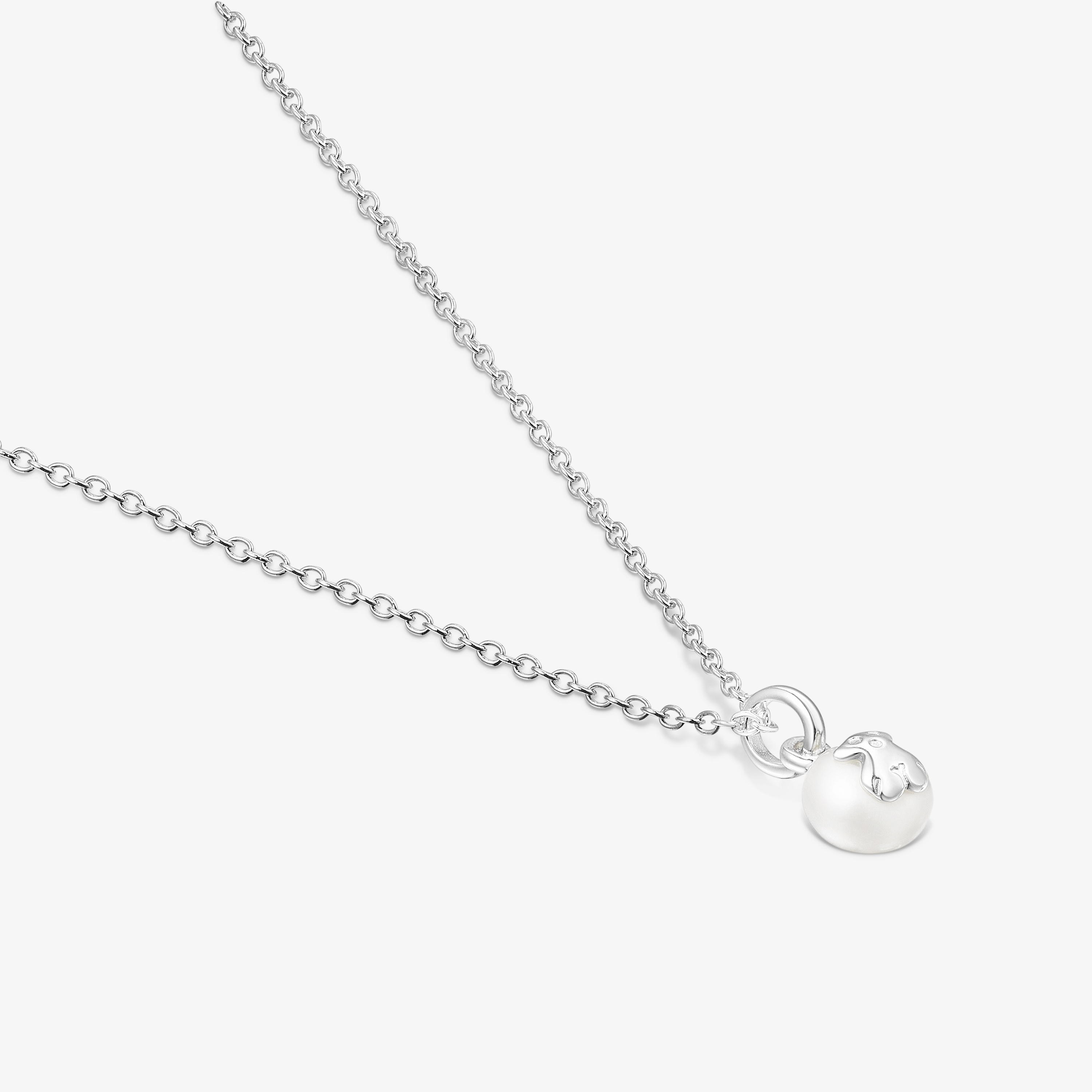 Silver and Pearl Icon Pearl Necklace