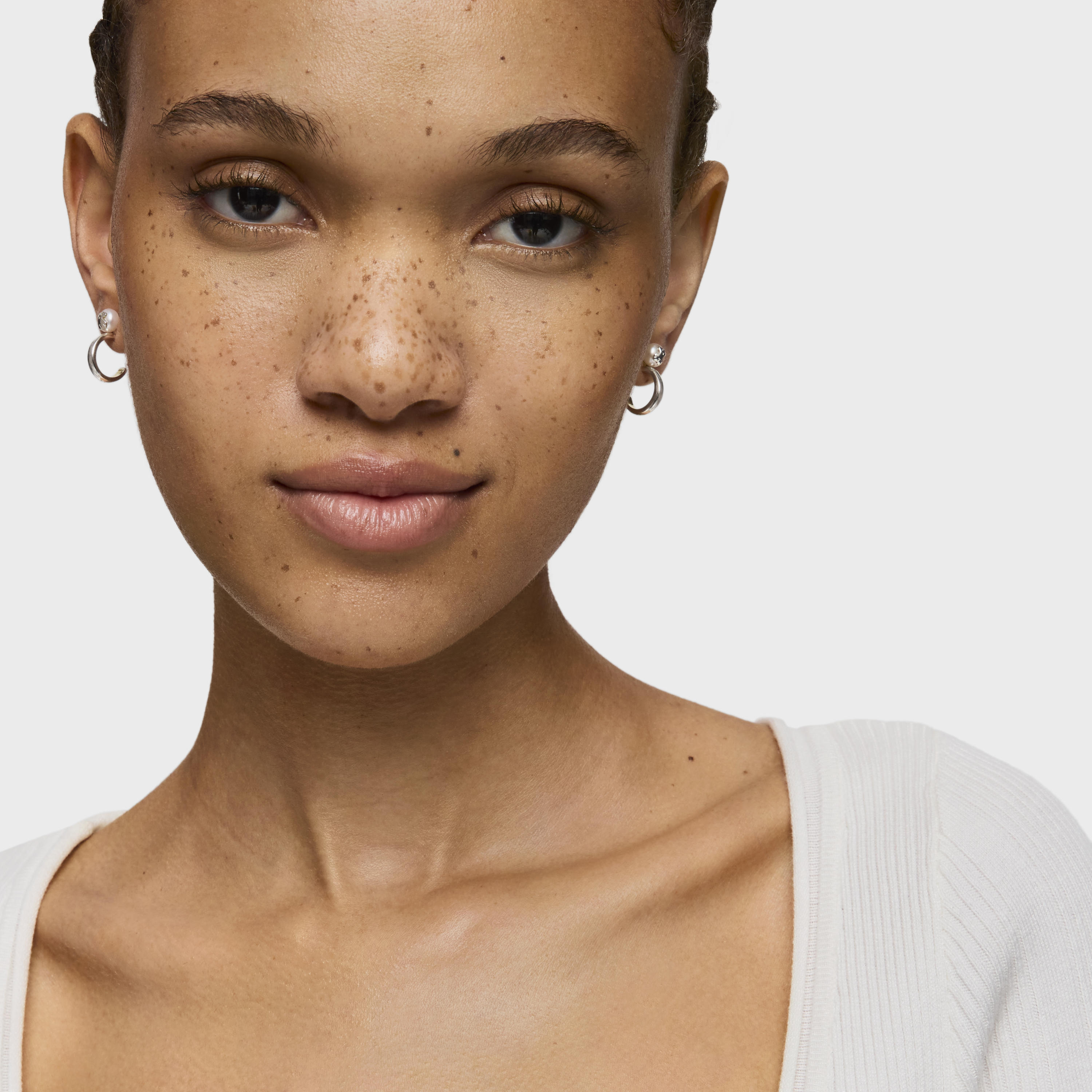 Silver and Pearl Icon Pearl Earrings