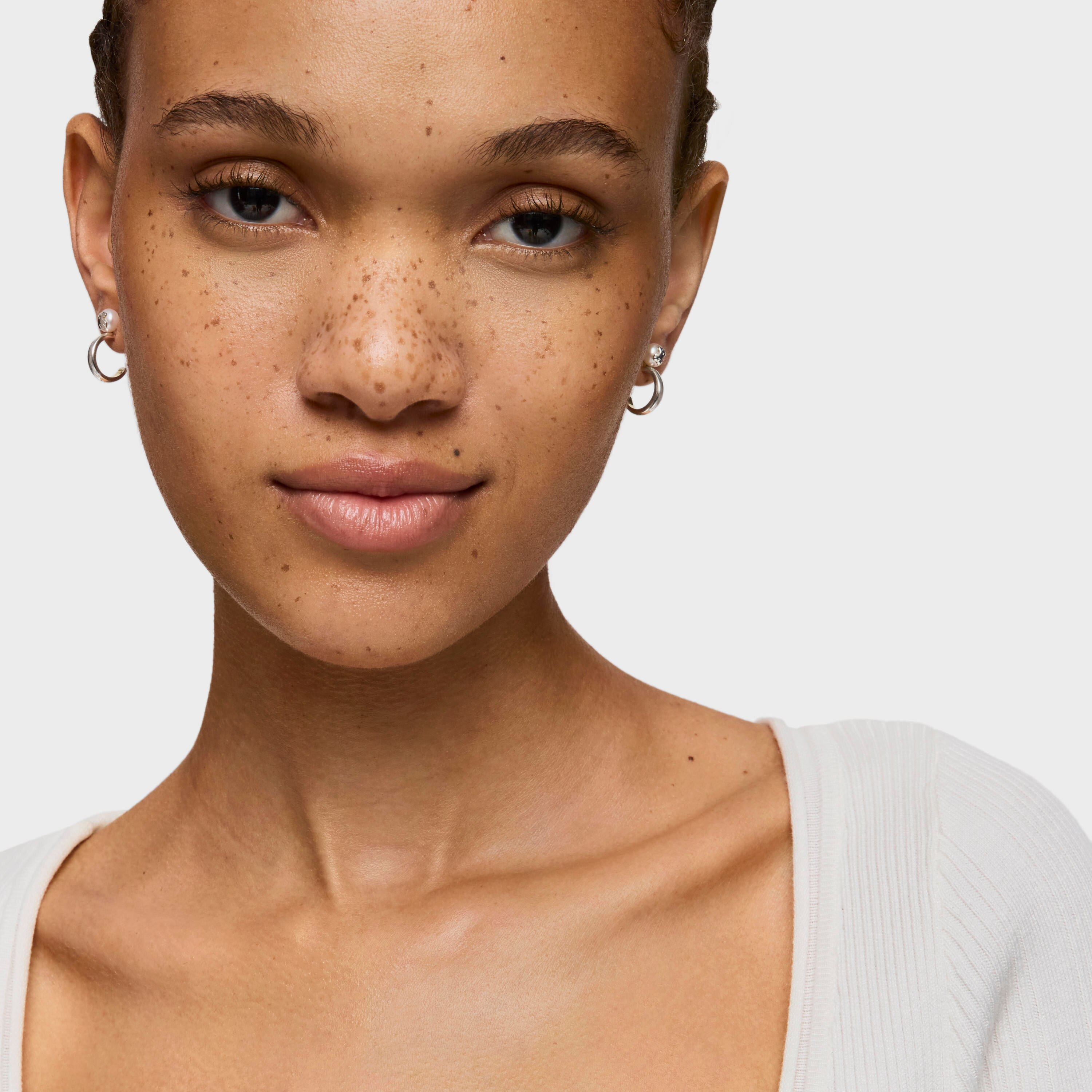 Silver and Pearl Icon Pearl Earrings