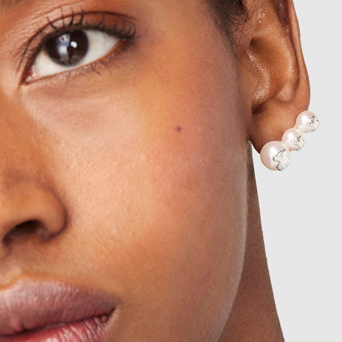 Silver and Pearl Icon Pearl Earrings