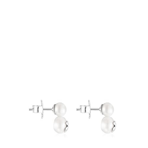 Pendientes de plata con dos perlas Icon Pearl