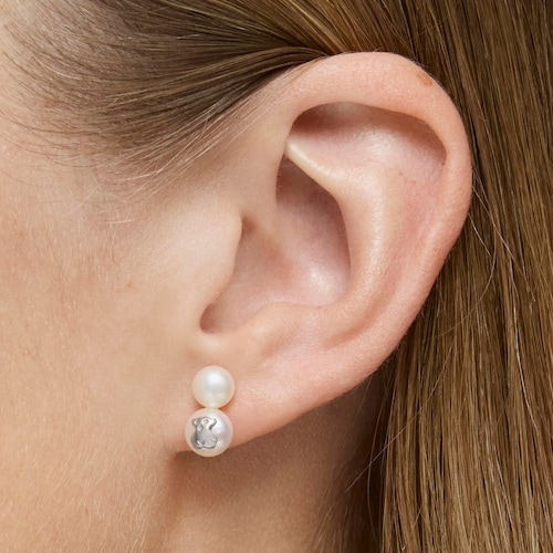 Pendientes de plata con dos perlas Icon Pearl