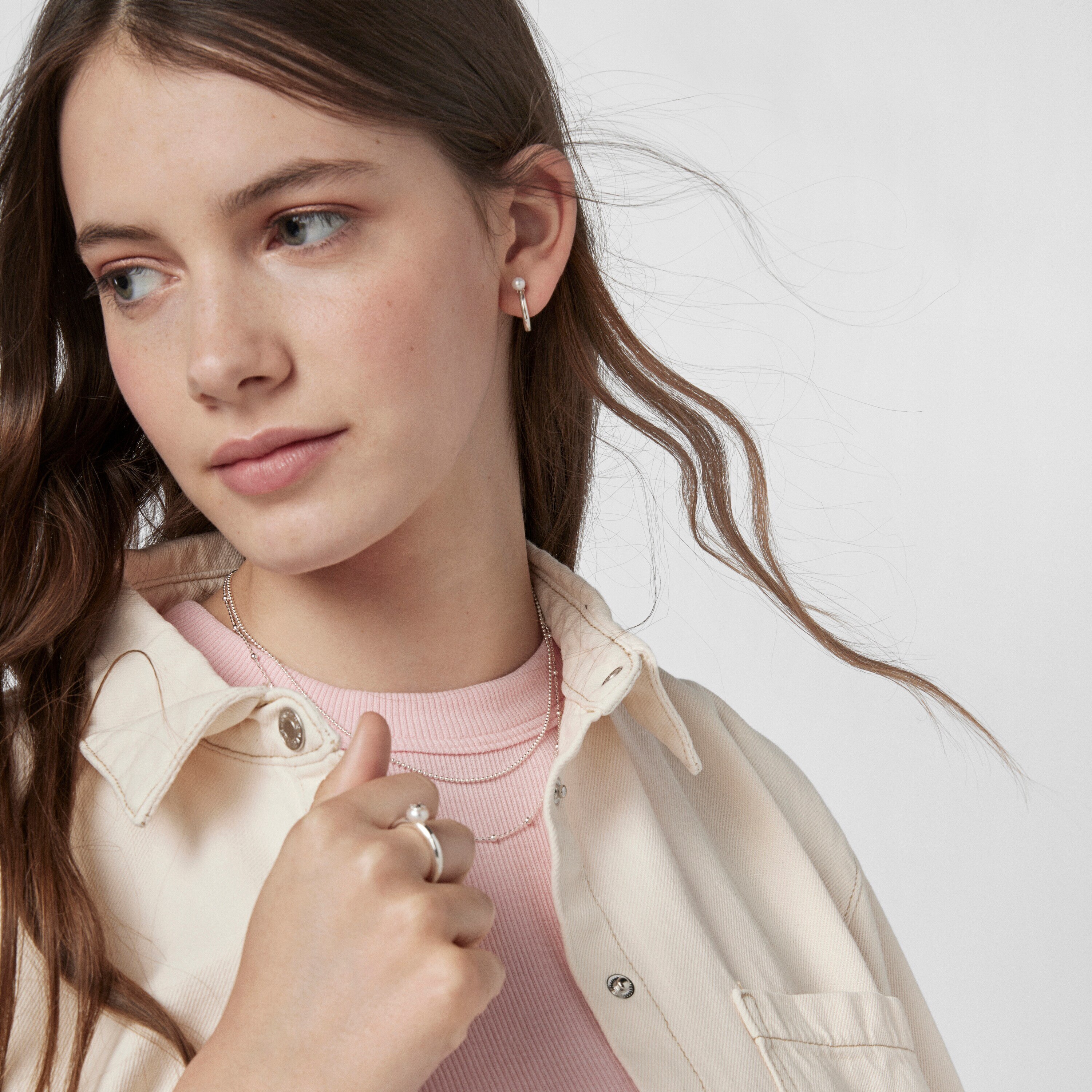 Silver and Pearl TOUS Icon Ring with Bear motif