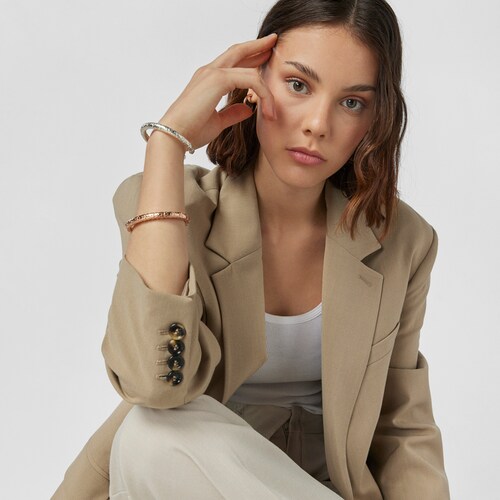 Otwarta bransoletka Tous Straight XL ze srebra