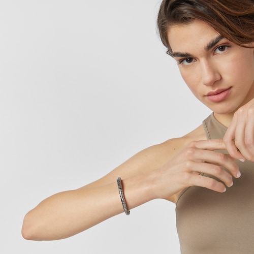 Pulsera de plata dark silver Straight XL
