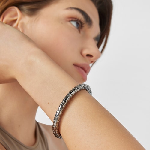 Pulsera de plata dark silver Straight XL
