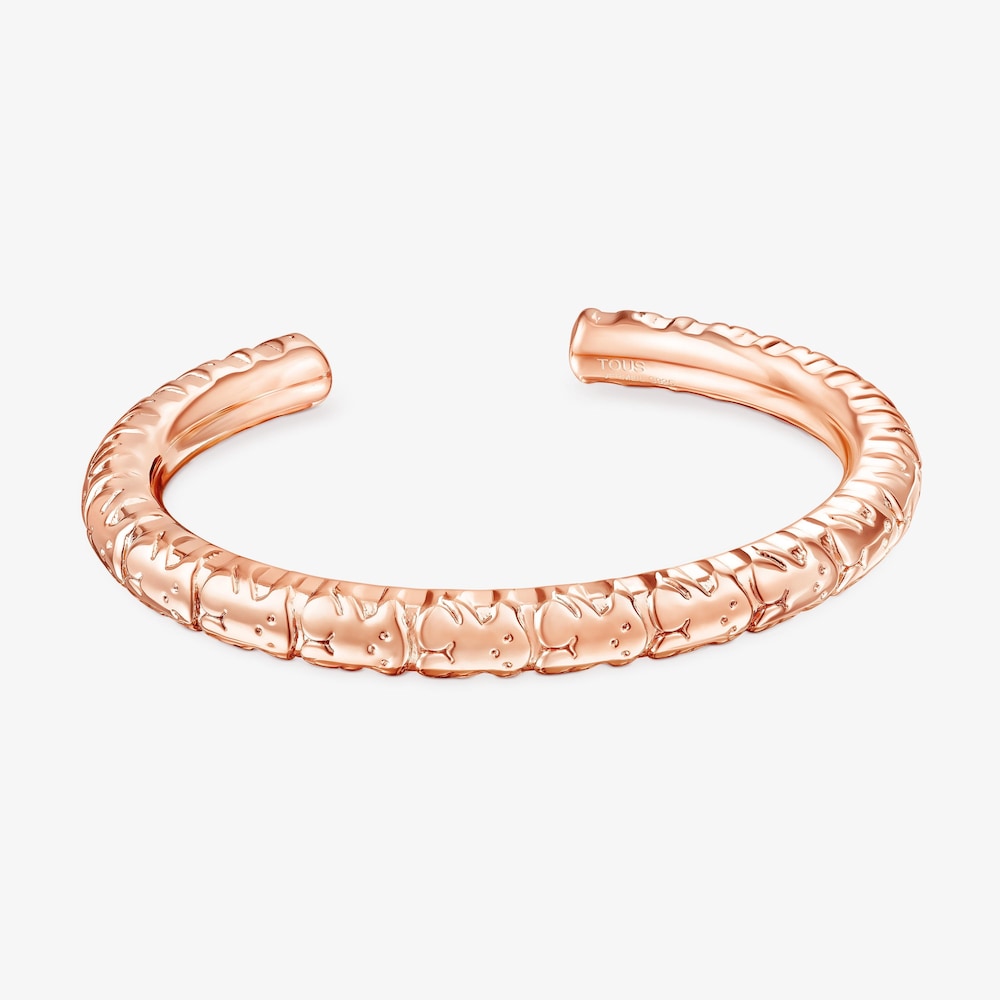 Pulsera con ba&ntilde;o de oro rosa 18 kt sobre plata Straight XL