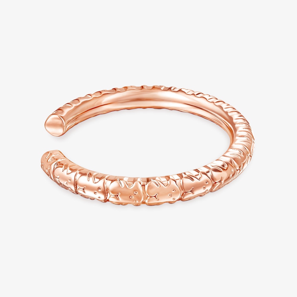 Pulsera con ba&ntilde;o de oro rosa 18 kt sobre plata Straight XL