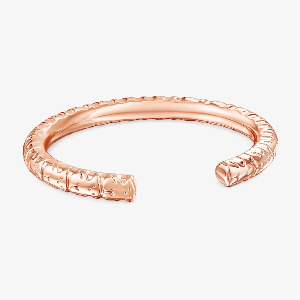 Pulsera con ba&ntilde;o de oro rosa 18 kt sobre plata Straight XL