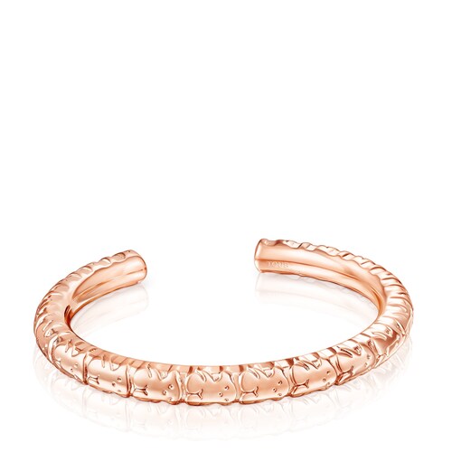 Pulsera con ba&ntilde;o de oro rosa 18 kt sobre plata Straight XL image number 0