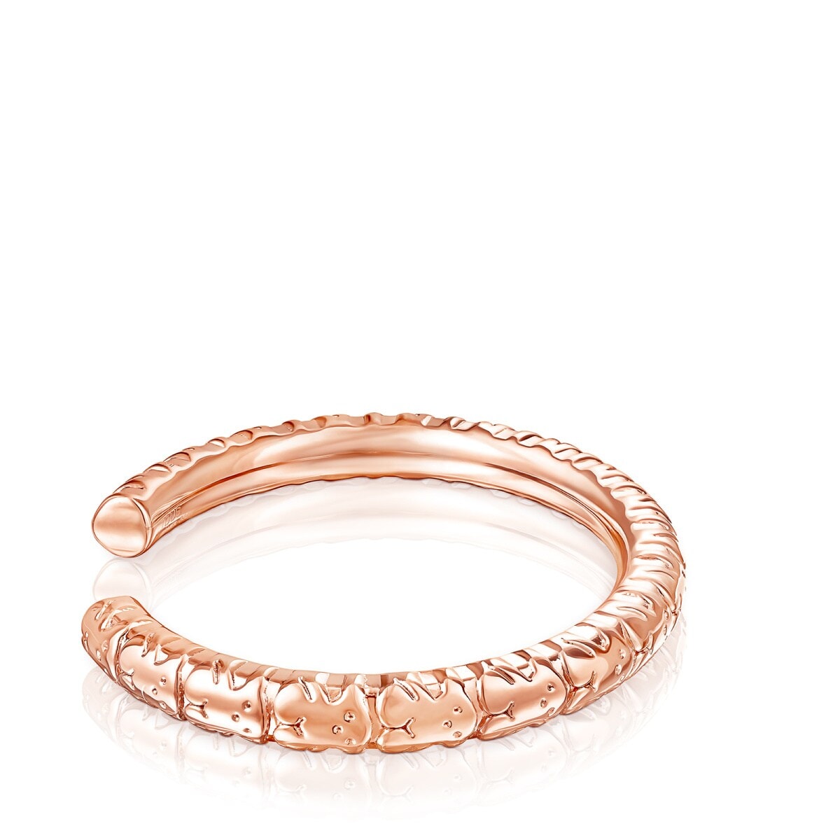 Pulsera con baño de oro rosa 18 kt sobre plata Straight XL