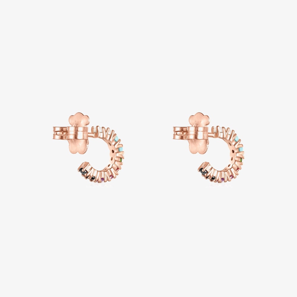 Tous Straight - Kolczyki Tous z r&oacute;żowego srebra Vermeil z kamieniami