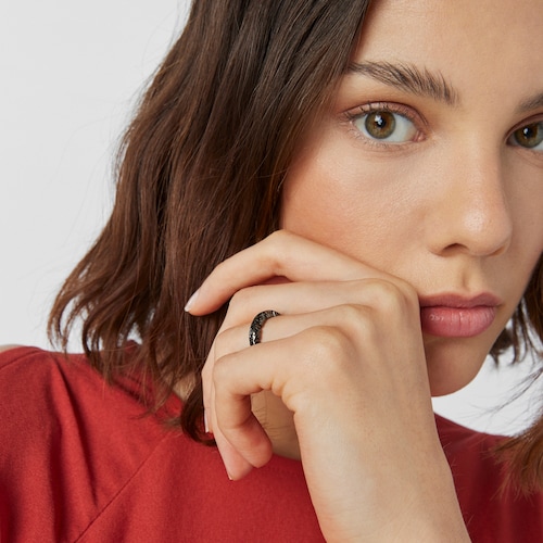Dark silver Straight XL Ring