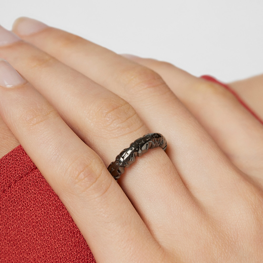 Anillo Straight XL de plata dark silver