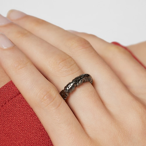 Dark silver Straight XL Ring