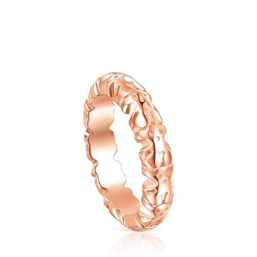 Bague Straight XL en Argent Vermeil ros&eacute; image number 0
