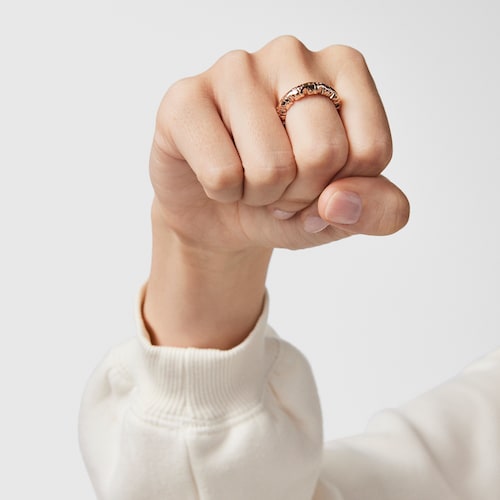 Rose Silver Vermeil Straight XL Ring