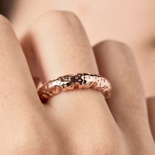 Rose Silver Vermeil Straight XL Ring