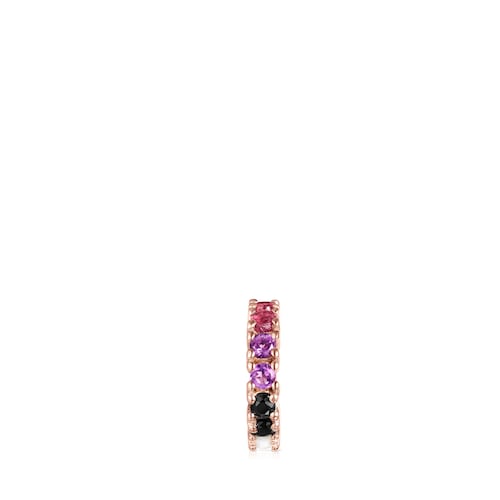 Anilla con baño de oro rosa 18 kt sobre plata y gemas Straight
