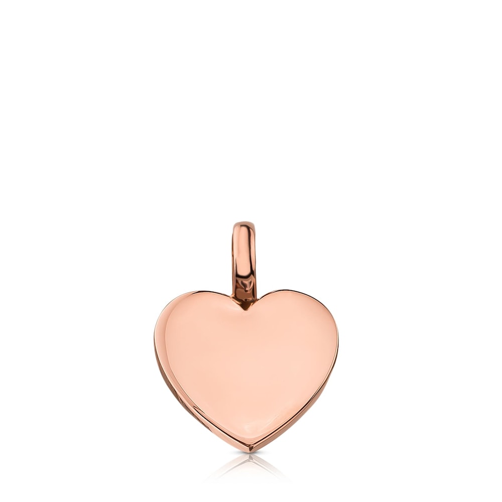 Colgante coraz&oacute;n con ba&ntilde;o de oro rosa 18 kt sobre plata Sweet Dolls