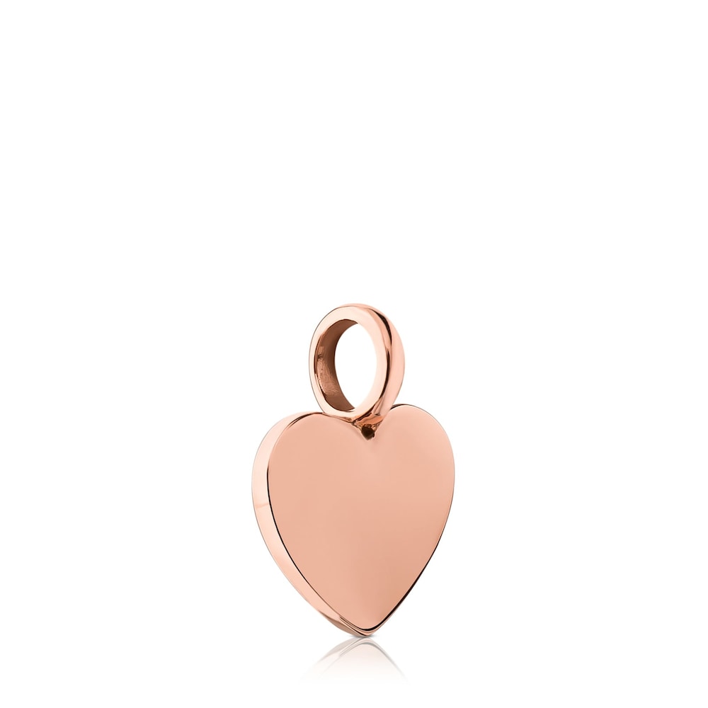 Colgante coraz&oacute;n con ba&ntilde;o de oro rosa 18 kt sobre plata Sweet Dolls