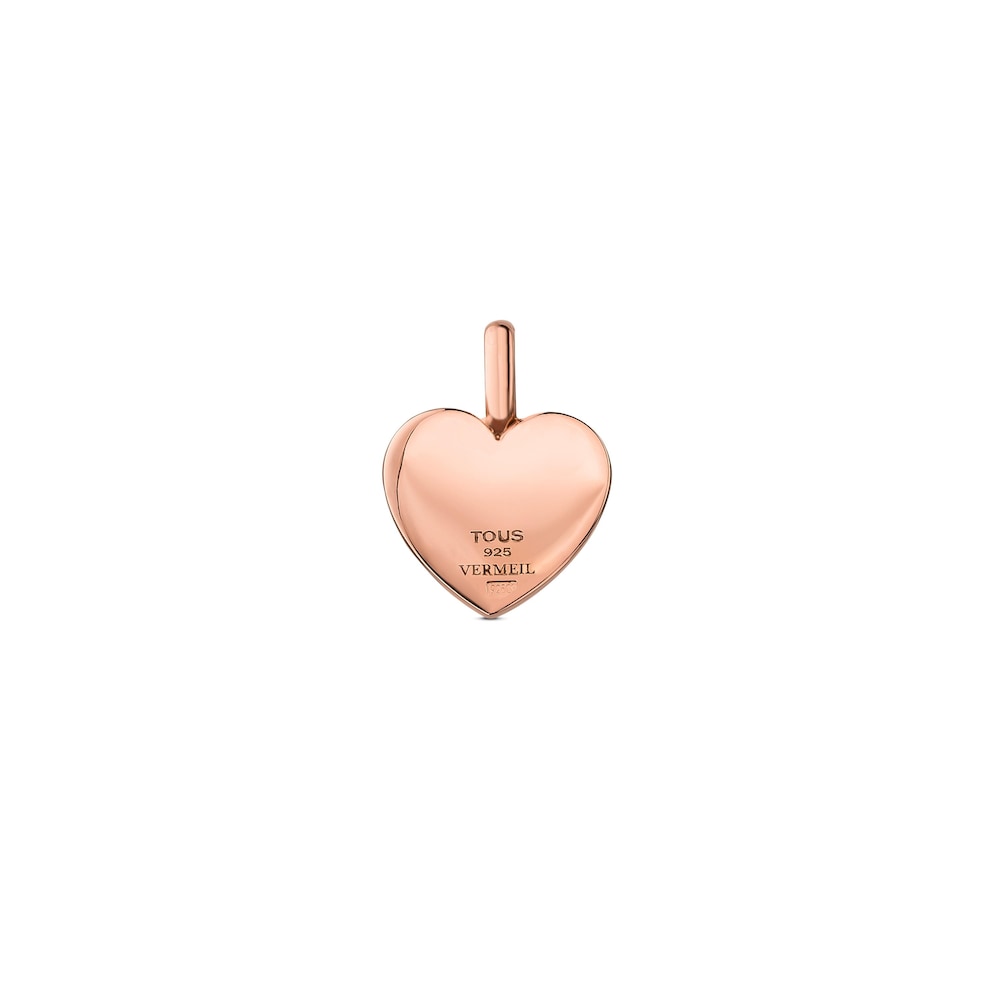 Colgante coraz&oacute;n con ba&ntilde;o de oro rosa 18 kt sobre plata Sweet Dolls