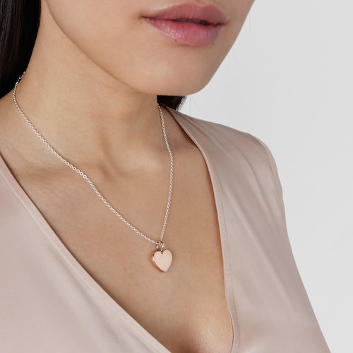 Rose Silver Vermeil Sweet Dolls heart Pendant
