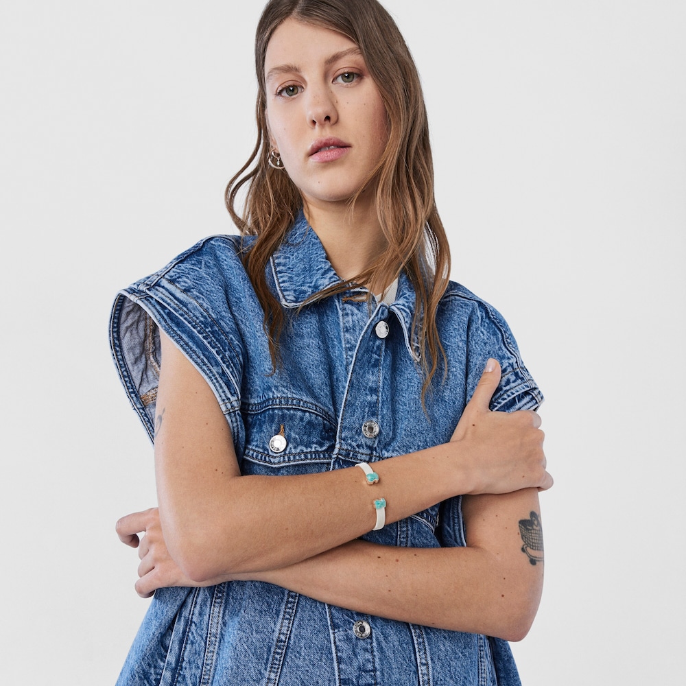 Pulsera de plata y amazonita Mesh Color