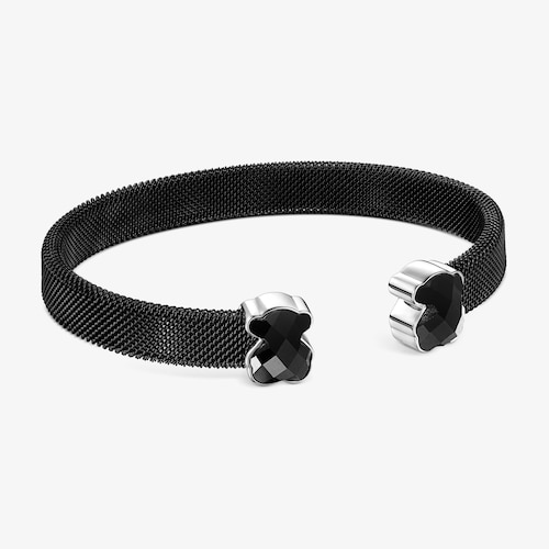 Tous Mesh Color - Otvoren&yacute; n&aacute;ramok z u&scaron;lachtilej ocele a striebra s onyxmi