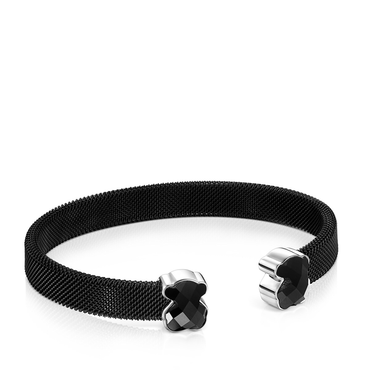 Tous - Pulsera De Acero Ip Negro Y Ónix Mesh Color - Plateado