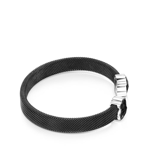 Pulsera de acero IP negro y ónix Mesh Color