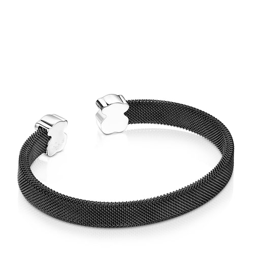 Pulsera de acero IP negro y ónix Mesh Color