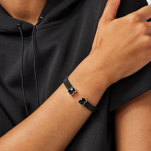 Pulsera de acero IP negro y ónix Mesh Color