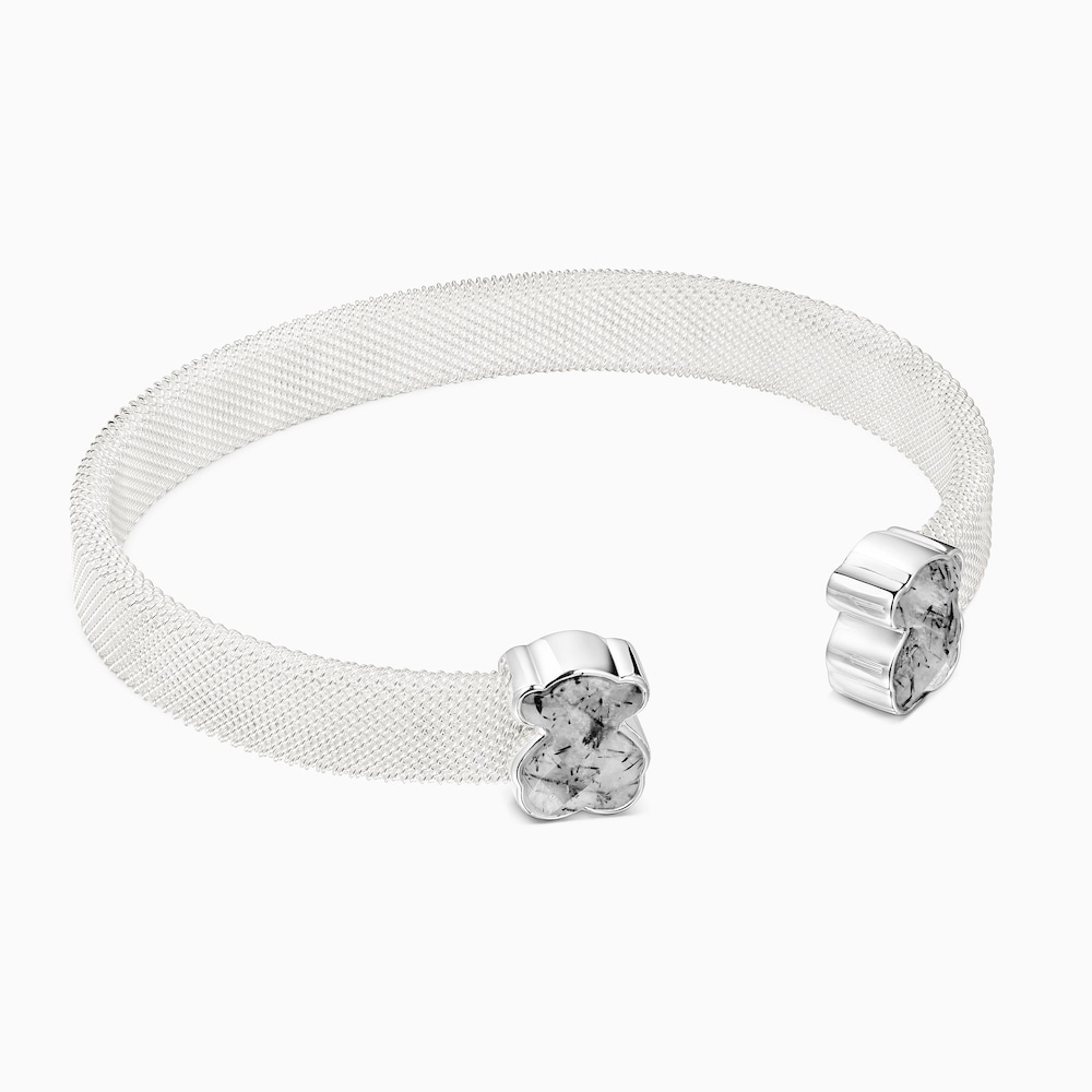 Pulsera de plata y cuarzo turmalinado Mesh Color