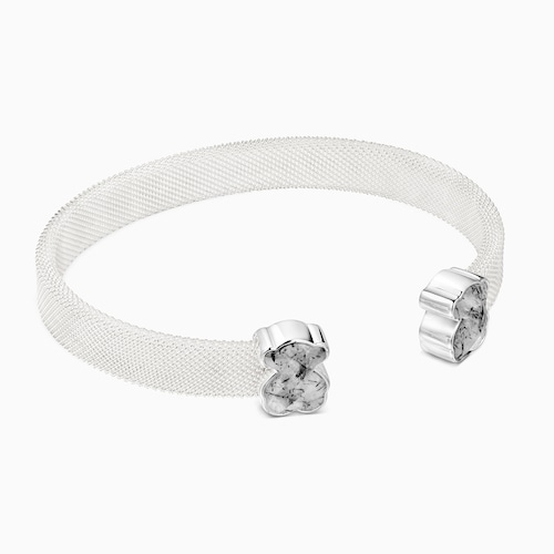 Pulsera de plata y cuarzo turmalinado Mesh Color