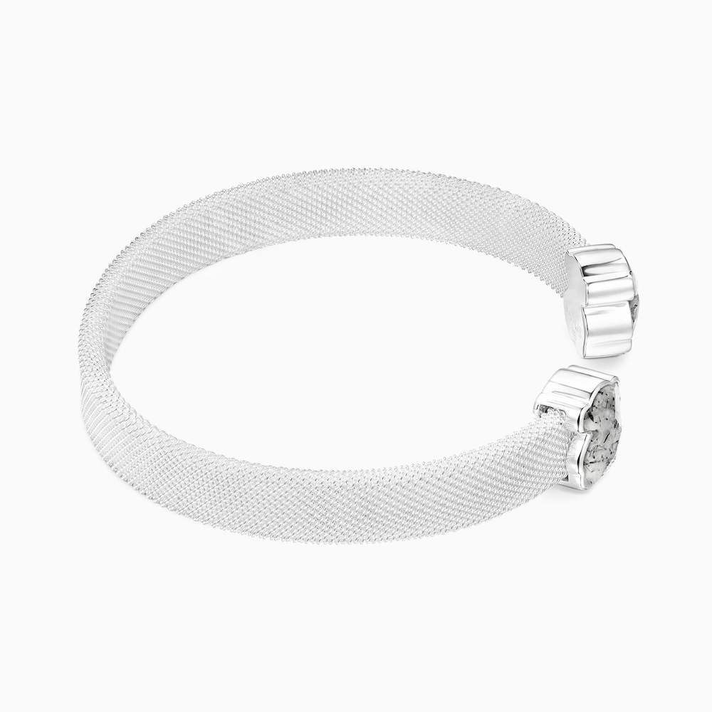 Pulsera de plata y cuarzo turmalinado Mesh Color