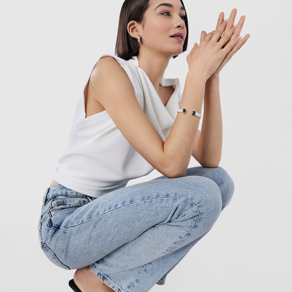 Pulsera de plata y cuarzo turmalinado Mesh Color