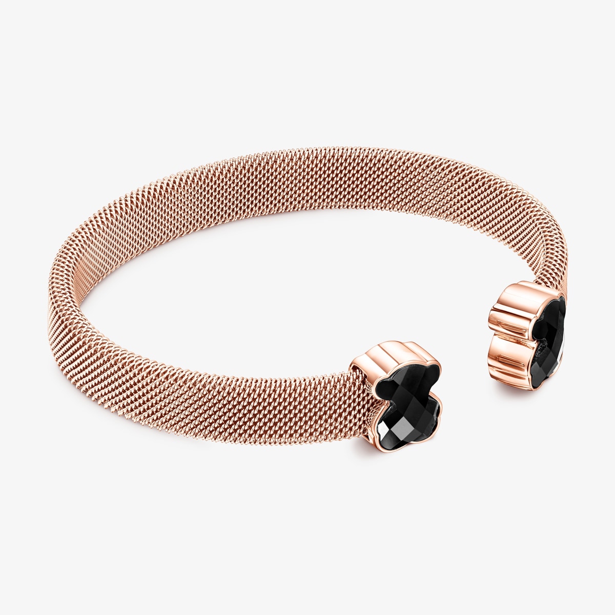 Tous - Pulsera De Acero Ip Rosado Y Ónix Mesh Color - Negro