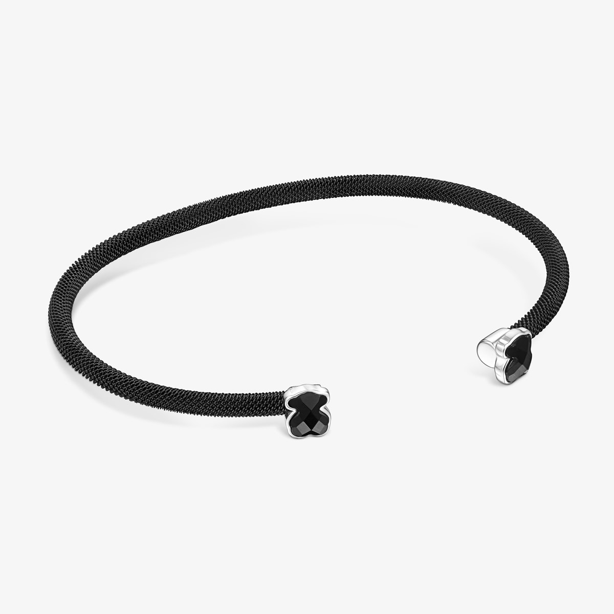 Tous - Pulsera Estrecha De Acero Ip Negro Y Ónix Mesh Color - Negro