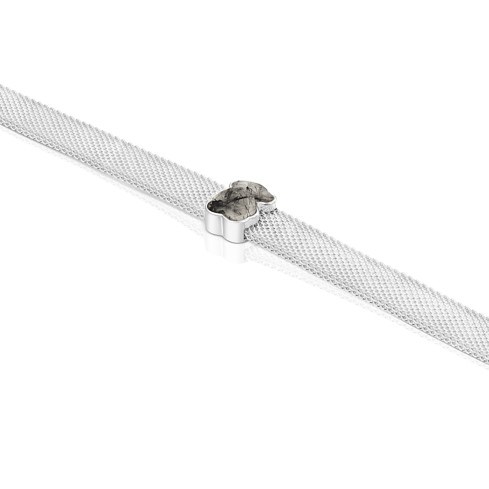 Colar Mesh Color em Prata e Quartzo Turmalinado