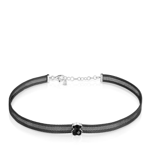 Collar de acero IP negro y ónix Mesh Color image number 0