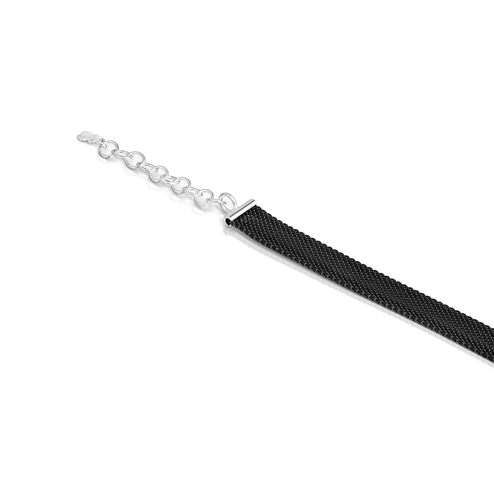 Collar de acero IP negro y ónix Mesh Color Collar de acero IP negro y ónix Mesh Color