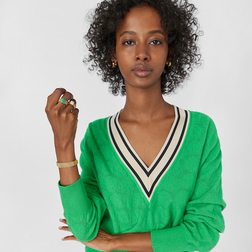 Gold-colored IP Steel Mesh Color Ring with Malachite Bear motif