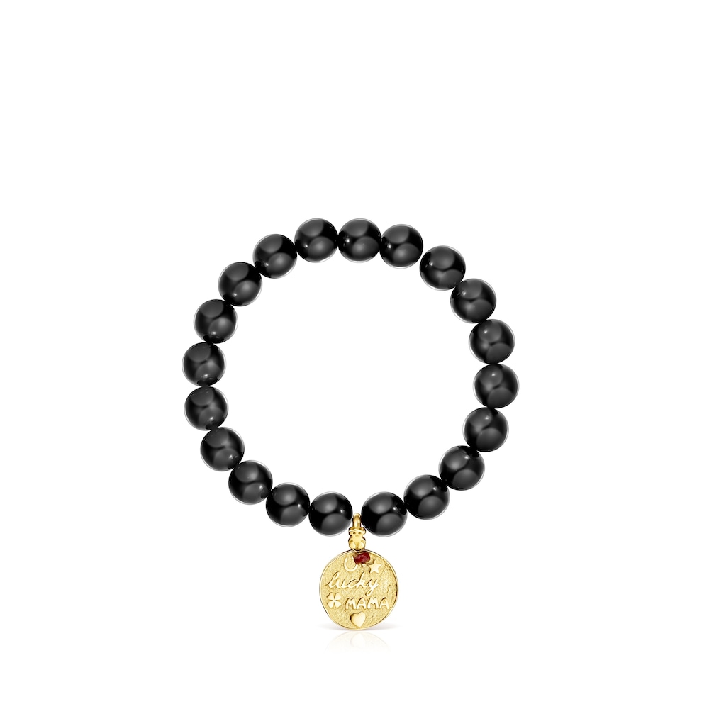 18K gold vermeil TOUS Good Vibes Mama Bracelet with Shungites