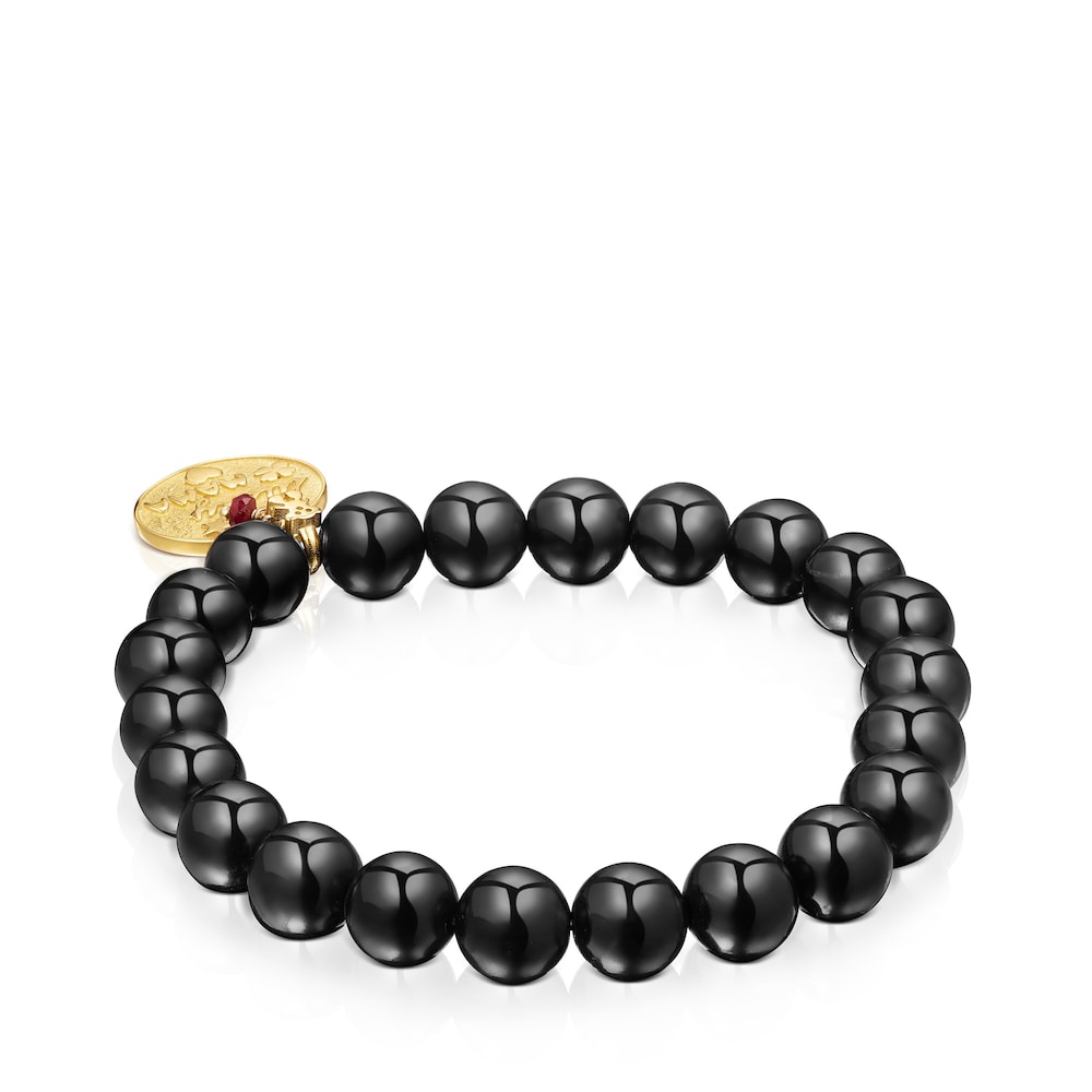 18K gold vermeil TOUS Good Vibes Mama Bracelet with Shungites
